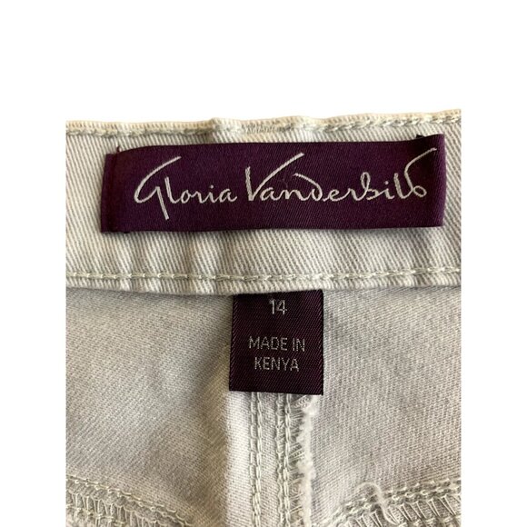 Gloria Vanderbilt Amanda Light Gray High-Rise Straight Leg Jeans Womens Size 14 - Picture 11 of 14